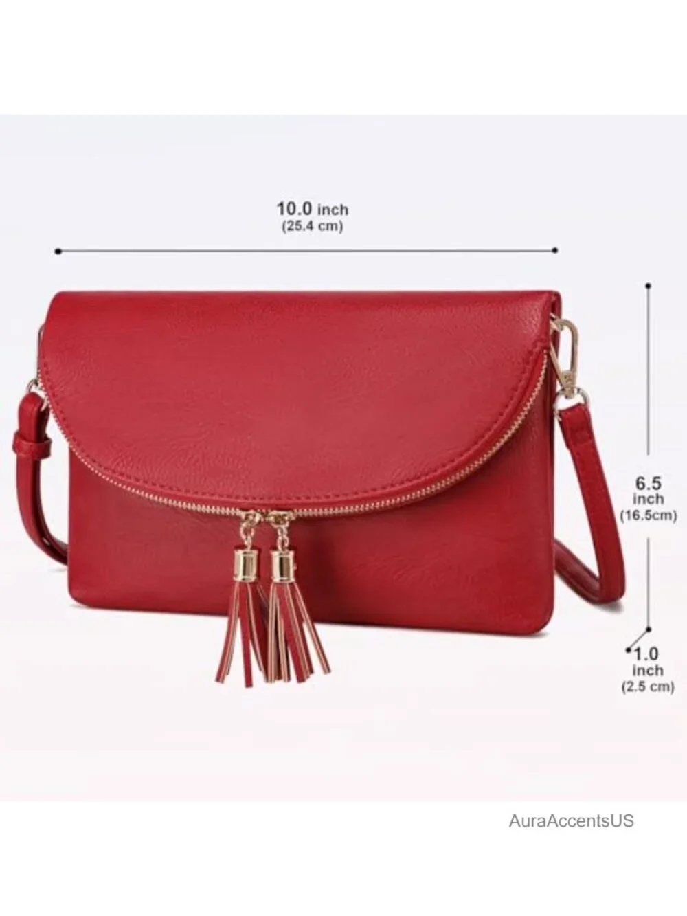Women's Envelope Clutch Purse Faux Leather Crossbody Bag 6 Card Slots